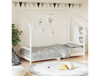 vidaXL Kinderbedframe 90x200 cm massief grenenhout wit