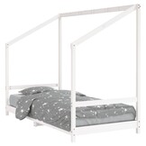 vidaXL Kinderbedframe 90x200 cm massief grenenhout wit