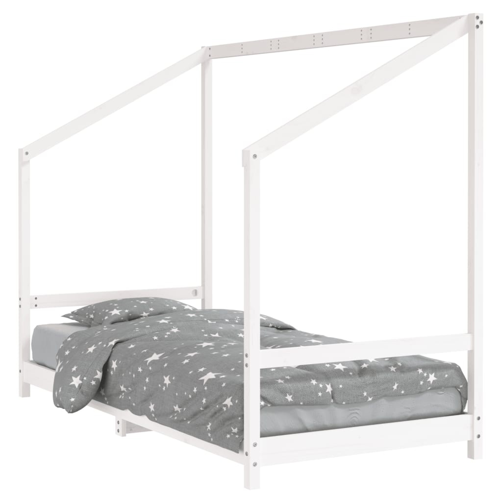 vidaXL Kinderbedframe 90x200 cm massief grenenhout wit