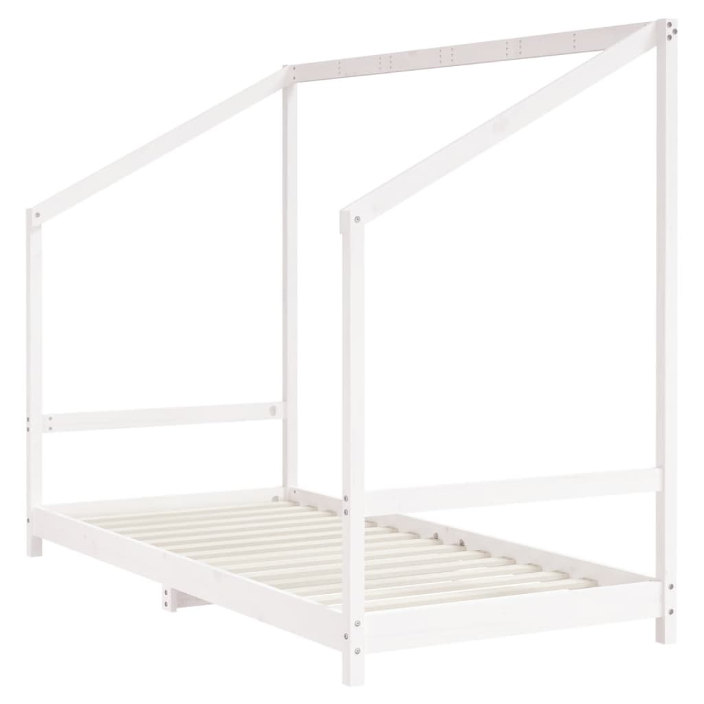 vidaXL Kinderbedframe 90x200 cm massief grenenhout wit