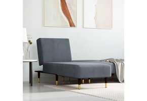 Verstelbare Chaise Longue Fluweel Donkergrijs - 34% Korting!