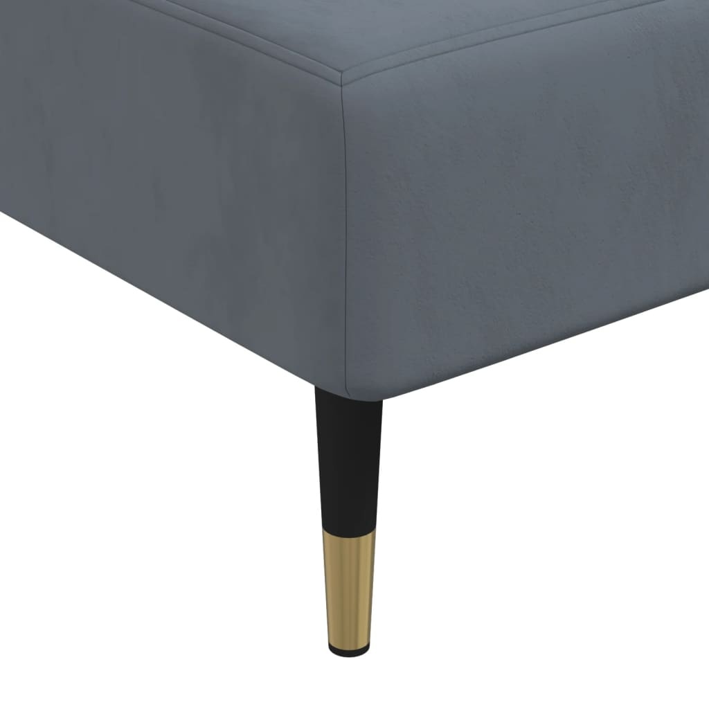 Verstelbare Chaise Longue Fluweel Donkergrijs - 34% Korting!