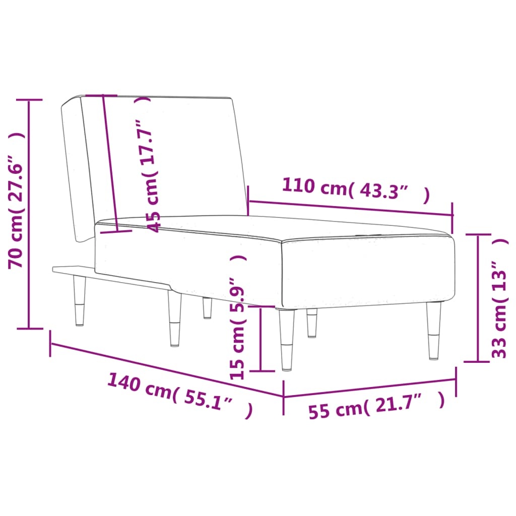 Verstelbare Chaise Longue Fluweel Donkergrijs - 34% Korting!
