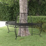 vidaXL Boombank halfrond Ø160 cm staal zwart
