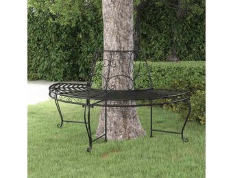 vidaXL Boombank halfrond Ø160 cm staal zwart