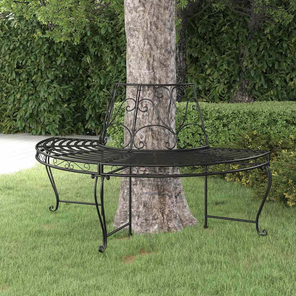 vidaXL Boombank halfrond Ø160 cm staal zwart