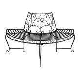 vidaXL Boombank halfrond Ø160 cm staal zwart