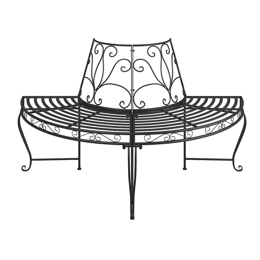 vidaXL Boombank halfrond Ø160 cm staal zwart