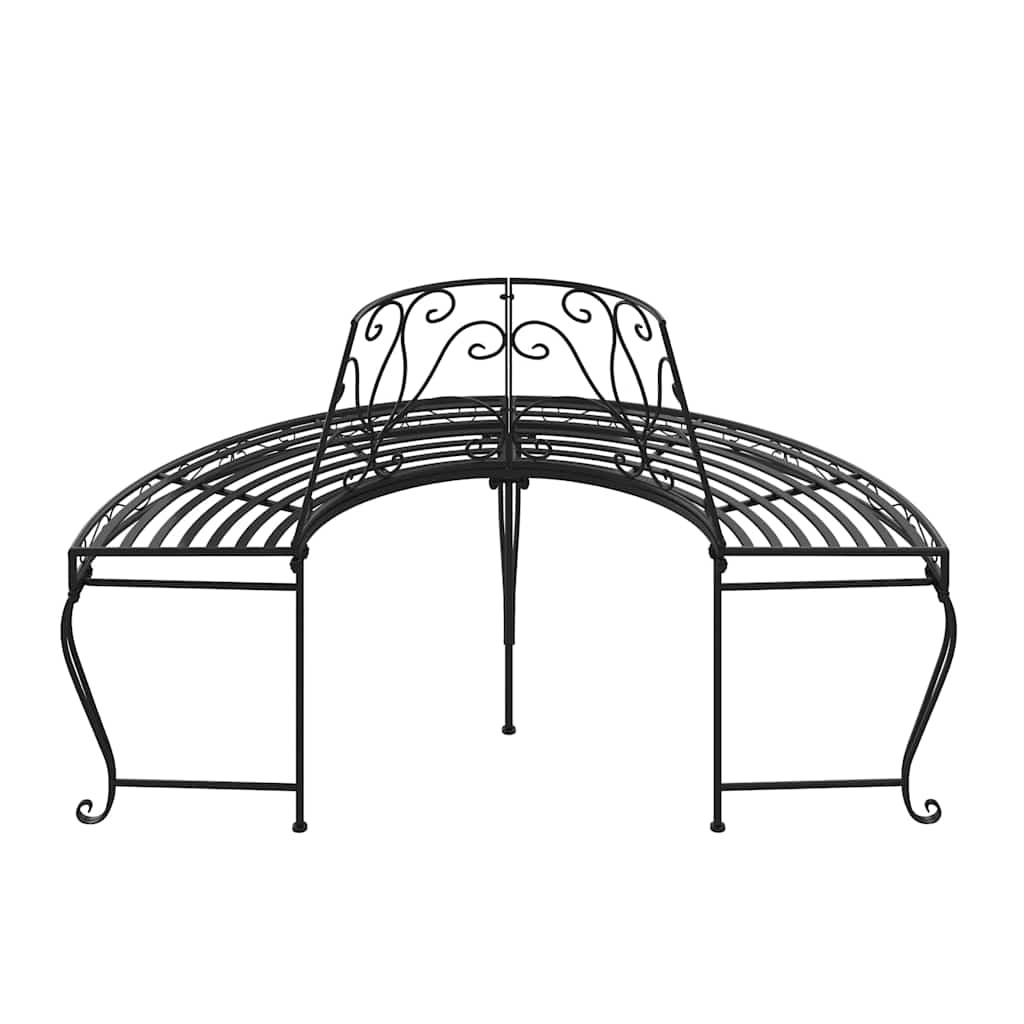 vidaXL Boombank halfrond Ø160 cm staal zwart