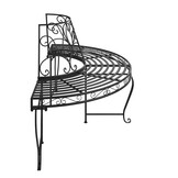vidaXL Boombank halfrond Ø160 cm staal zwart