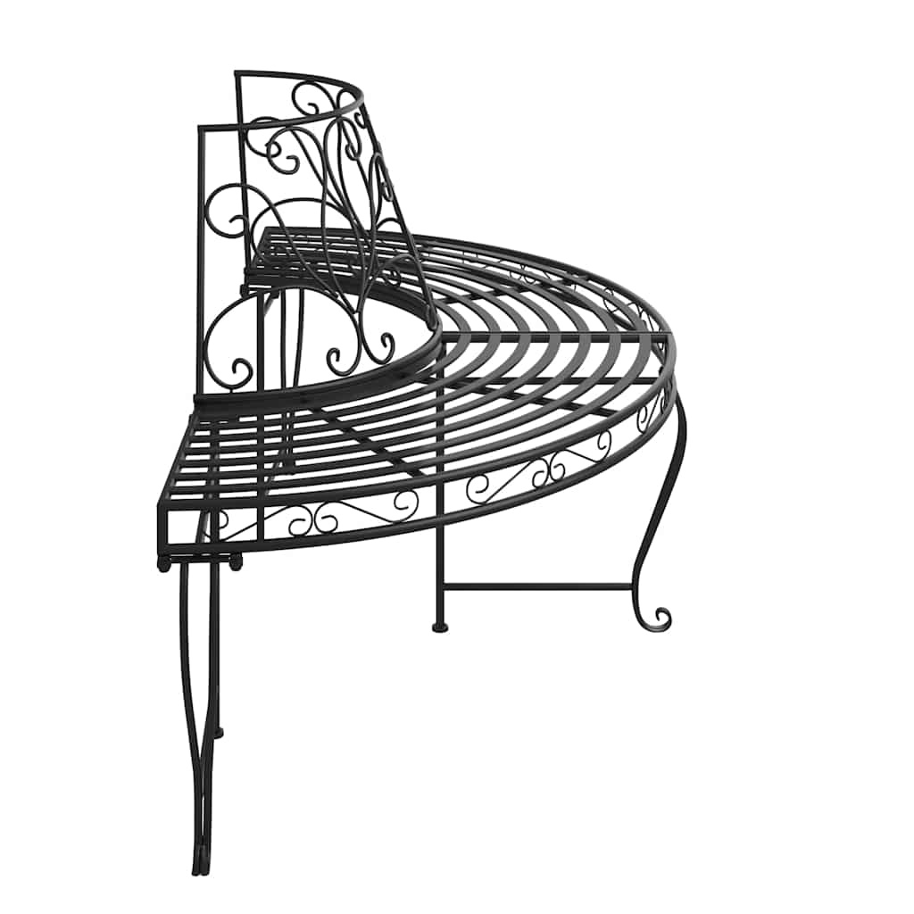 vidaXL Boombank halfrond Ø160 cm staal zwart