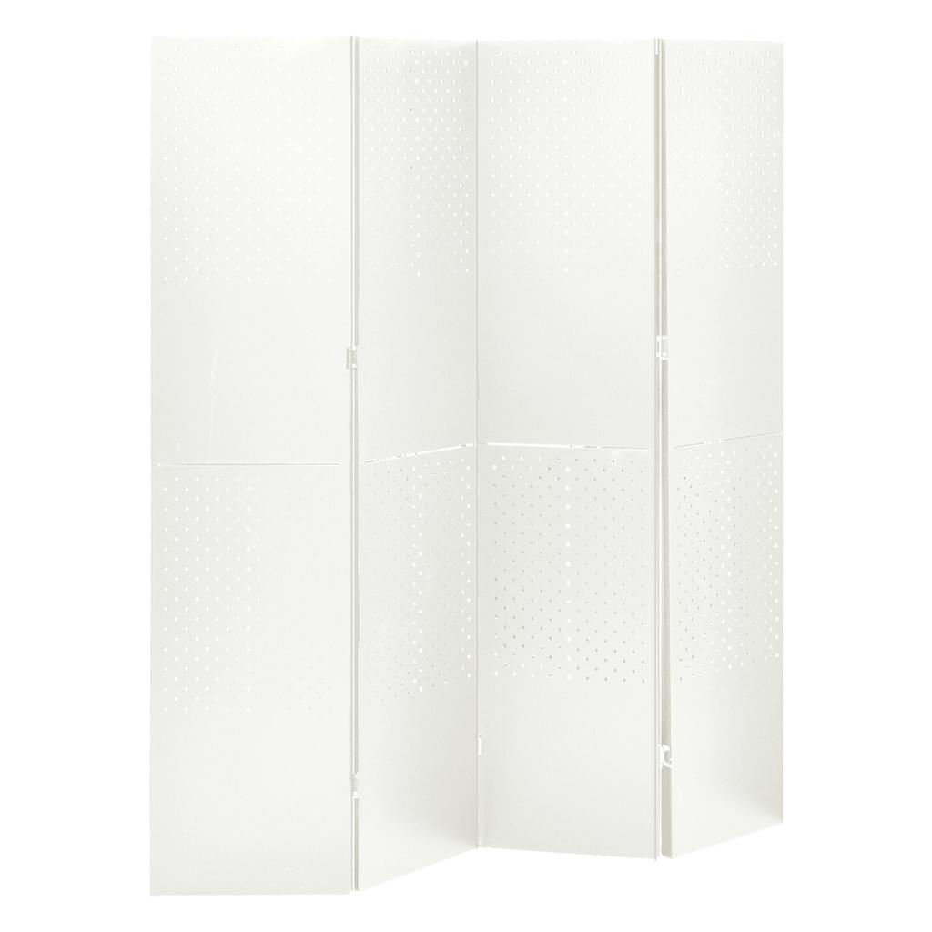 Wit Kamerscherm met 4 Panelen - 160x180 cm met 35% Korting
