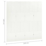 Wit Kamerscherm met 4 Panelen - 160x180 cm met 35% Korting