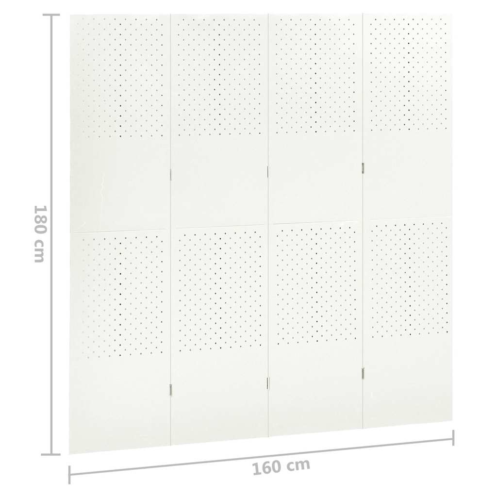 Wit Kamerscherm met 4 Panelen - 160x180 cm met 35% Korting