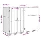 VidaXL Tuinschuur 225x89x161 cm Staal Bruin - 55% Korting!