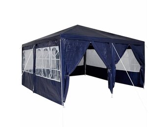 Blauwe Partytent 400x400 cm met 8 Zijwanden - 29% Korting