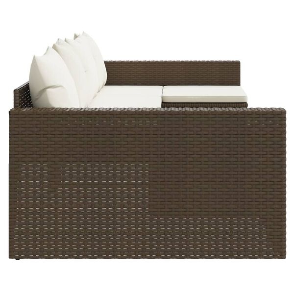 VidaXL Loungeset Poly Rattan Bruin met Kussens - 35% Korting