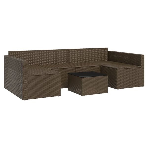 VidaXL Loungeset Poly Rattan Bruin met Kussens - 35% Korting