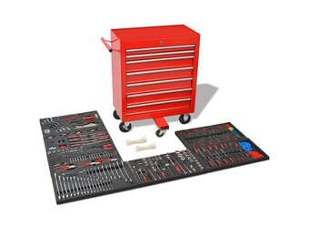 Gereedschapswagen met 1125 Delen - Staal Rood (60% Korting)