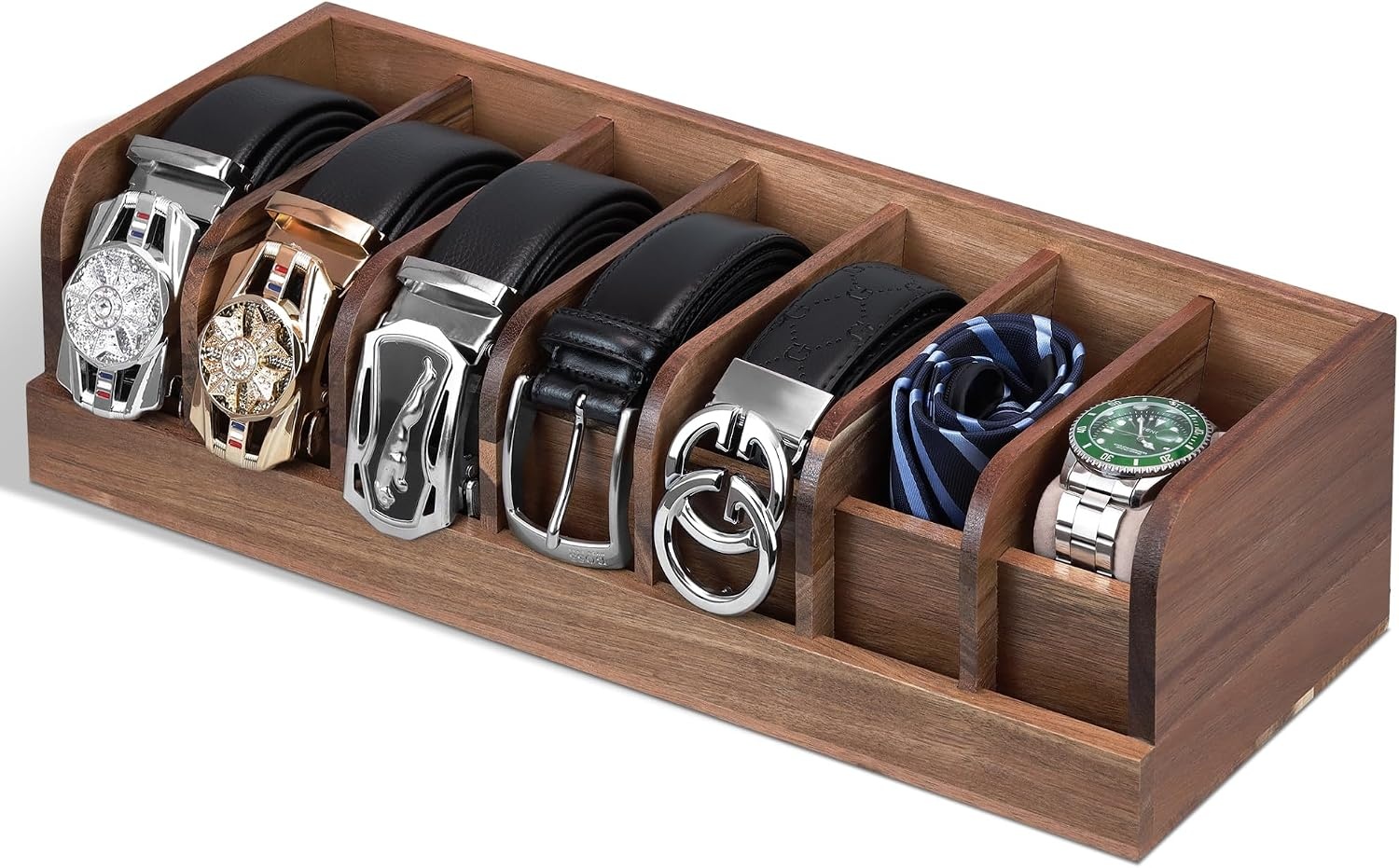 Acaciahout Riem Organizer met 7 Vakken - Bruin - 57% Korting