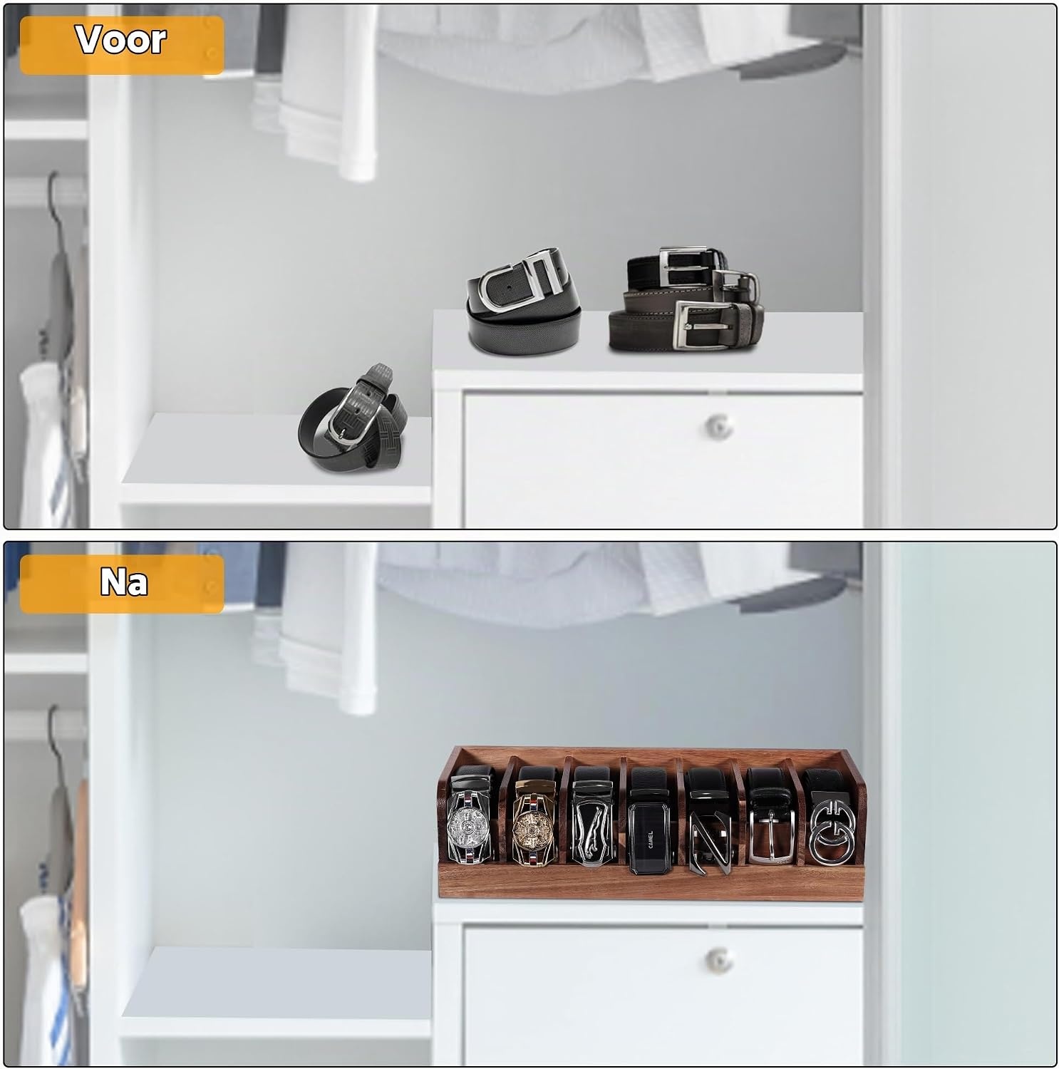 Acaciahout Riem Organizer met 7 Vakken - Bruin - 57% Korting