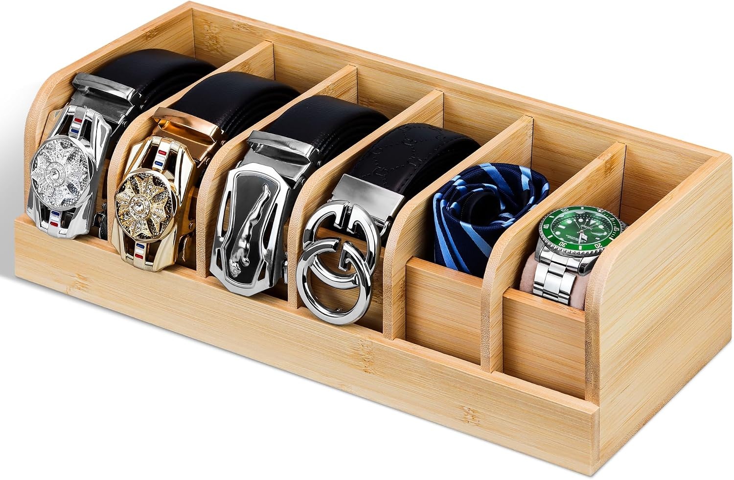 Acaciahout Riem Organizer met 7 Vakken - Bruin - 57% Korting
