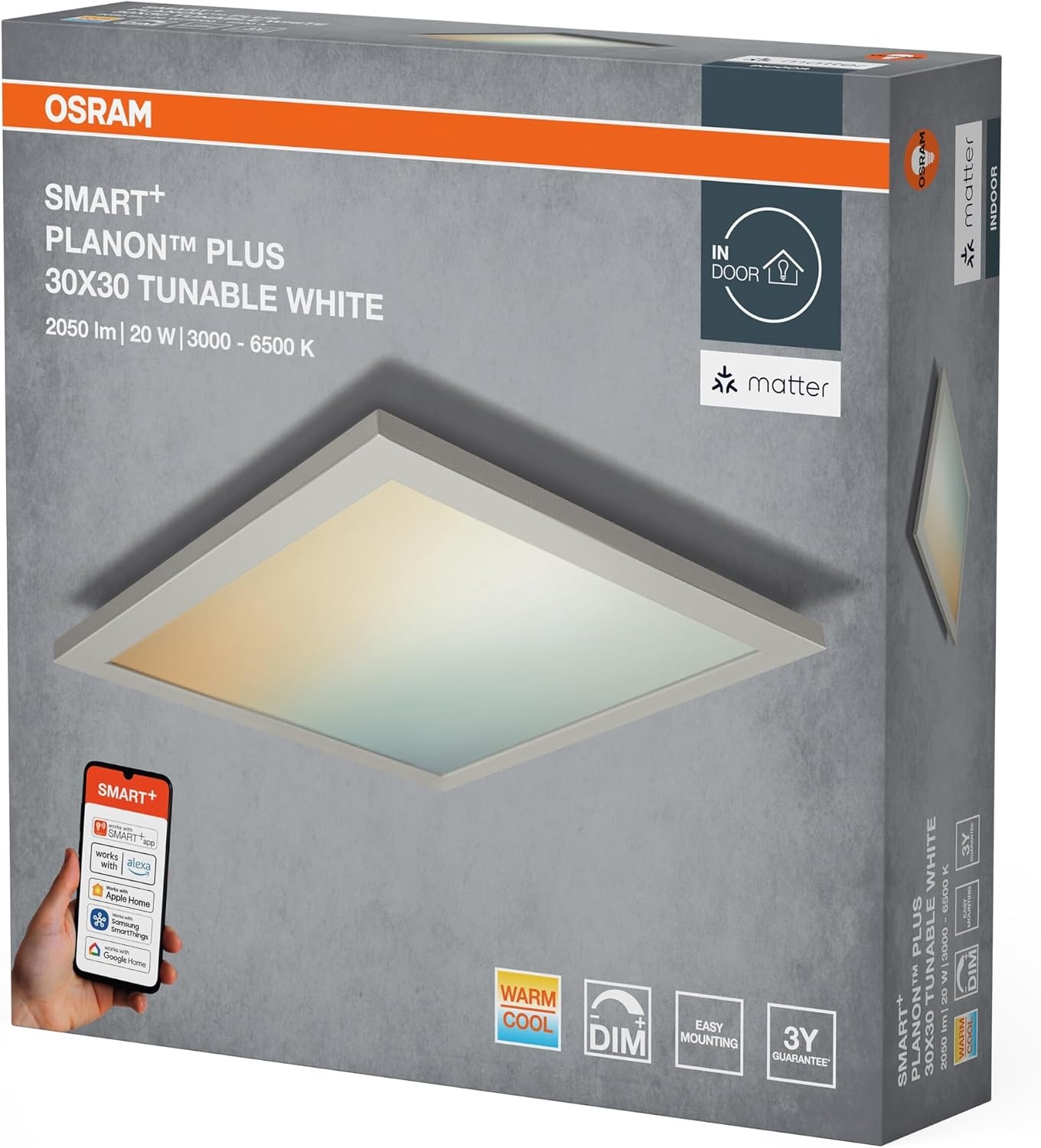 OSRAM Planon Plus LED Paneel 30x30cm - Slim & Instelbaar Wit Licht - 33% Korting