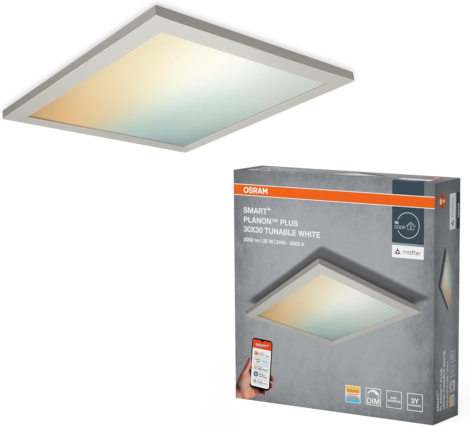 OSRAM Planon Plus LED Paneel 30x30cm - Slim & Instelbaar Wit Licht - 33% Korting