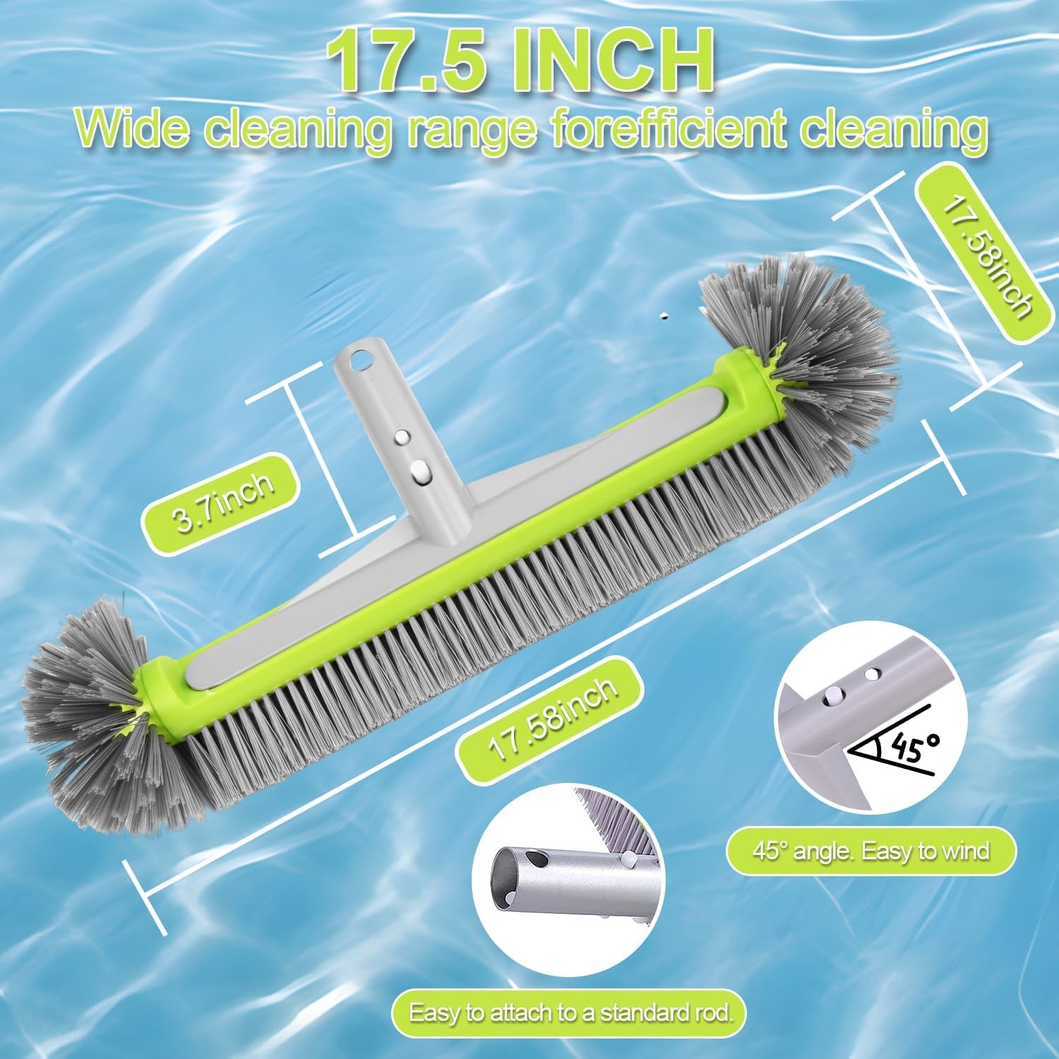ACOMTUO Zwembadborstel 45 cm met Aluminium Steel - 31% Korting