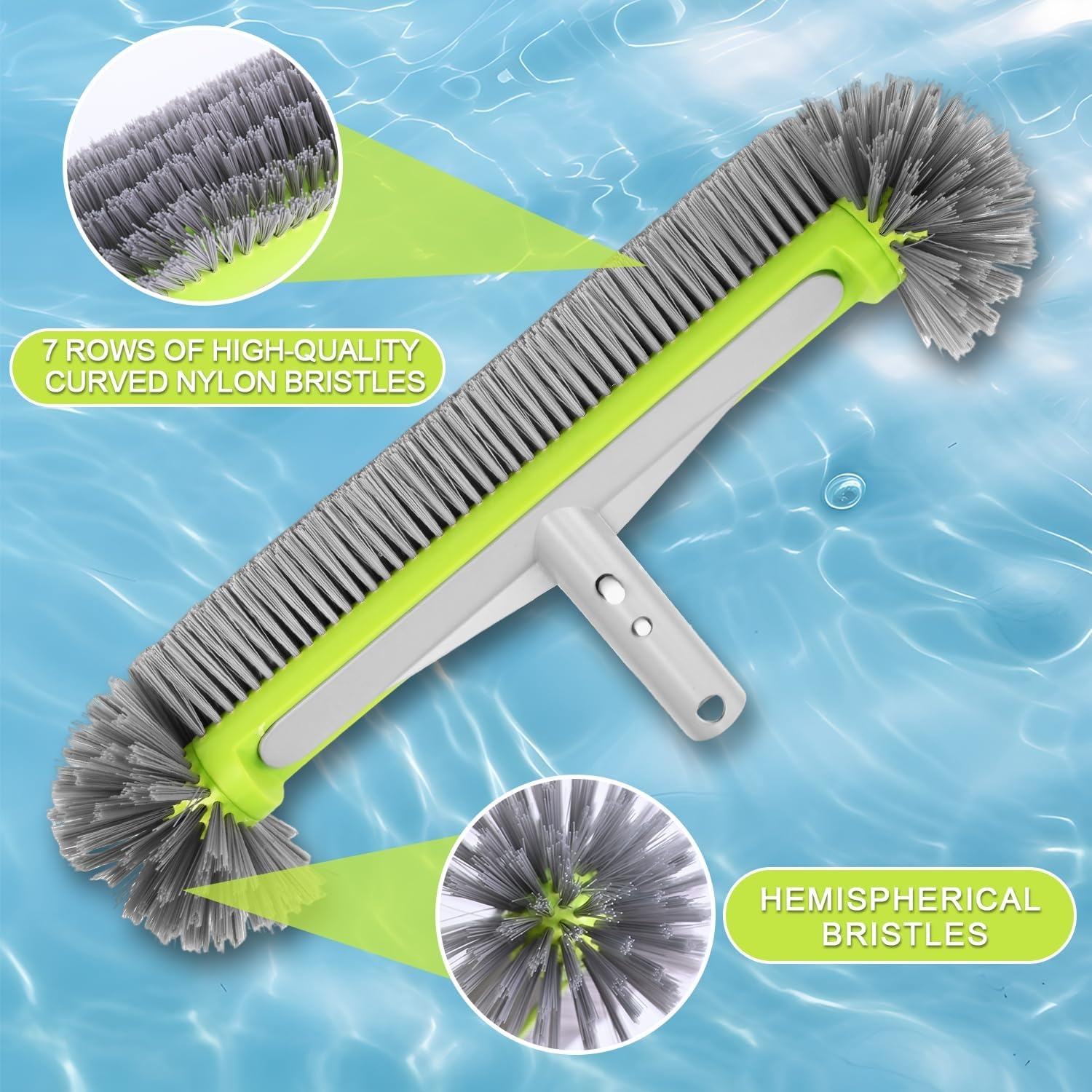 ACOMTUO Zwembadborstel 45 cm met Aluminium Steel - 31% Korting