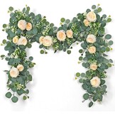 Kunstmatige Eucalyptus Slinger met Bloemen - 4m - Champagne - 30% Korting