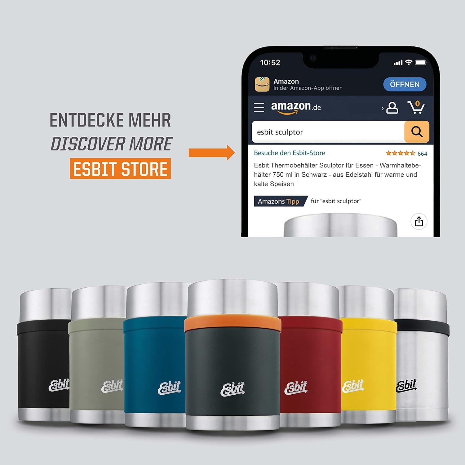 Esbit Thermosfles RVS 750ml Stone Grey (33% Korting)