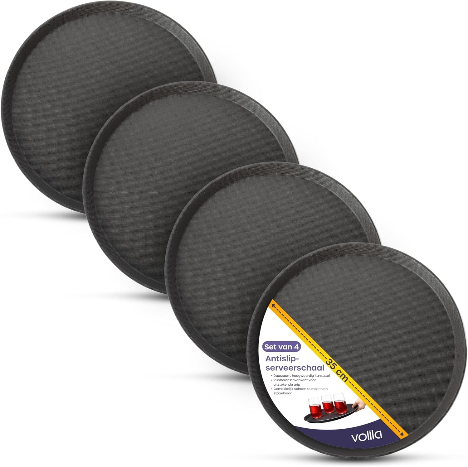 Rond Antislip Dienblad Zwart 28cm - 37% Korting