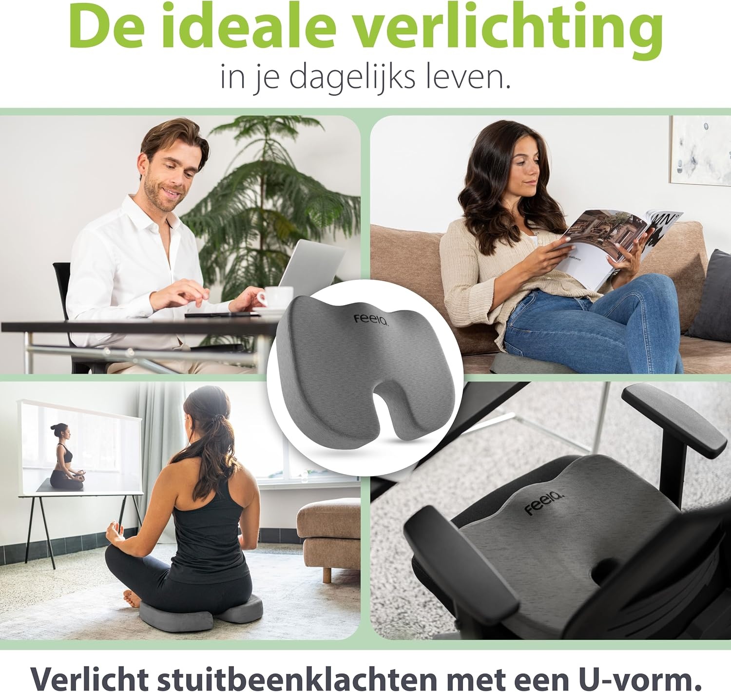 Ergonomisch Zitkussen Feela: Pijnverlichting & Betere Houding - 33% Korting
