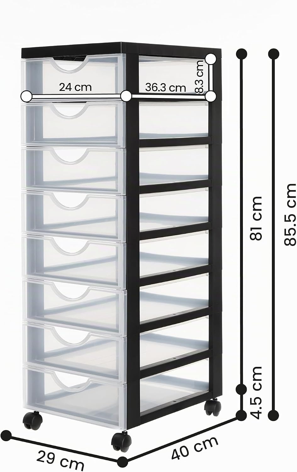Iris Ohyama Ladekast Organizer Zwart - 8 Laden, 58% Korting!
