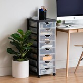 Iris Ohyama Ladekast Organizer Zwart - 8 Laden, 58% Korting!