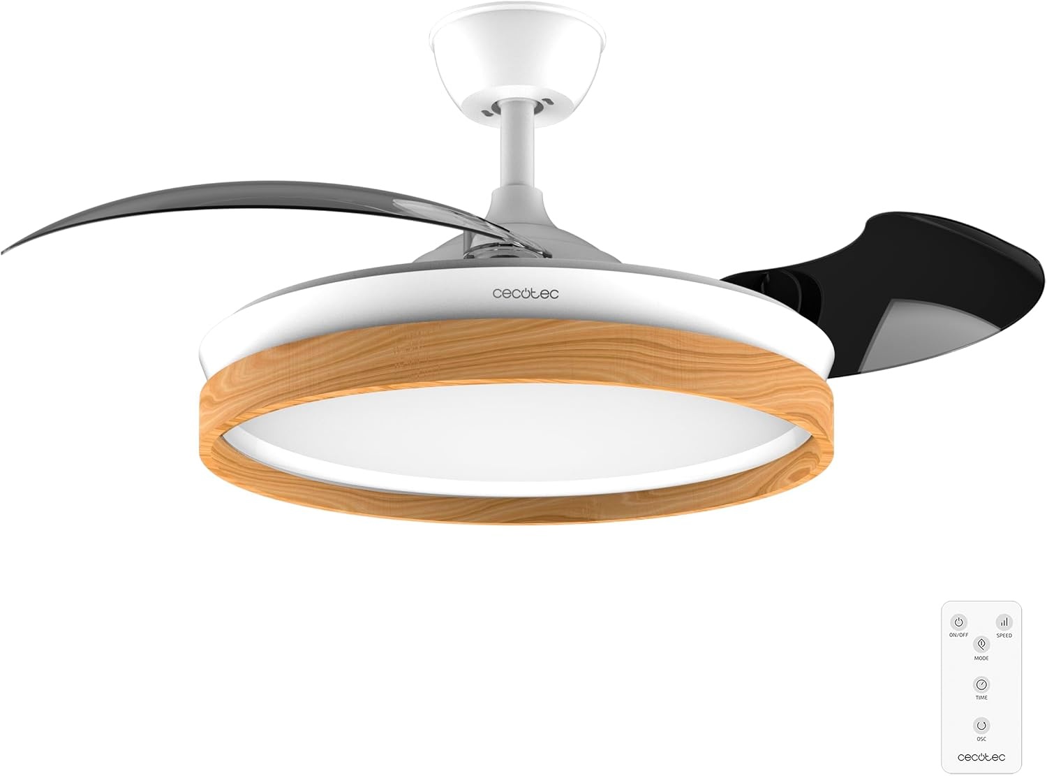 Cecotec EnergySilence Aero 4320 Plafondventilator met LED - 105 cm - Hout en Wit