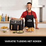 Ninja Foodi MAX Dual Zone Airfryer, Tang, 2 Laden, 9,5L, 6-in-1, Olievrij, Airfryen, Max Crisp, Braden, Bakken, Vaatwasmachinebestendige Manden, Anti-aanbaklaag, Koper/Zwart Amazon Exclusief AF400EUCP - Maat 9.5 L