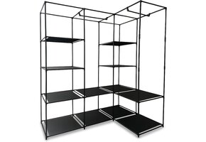 Hoekkledingkast Zwart (33% Korting) - 170x130x86 cm