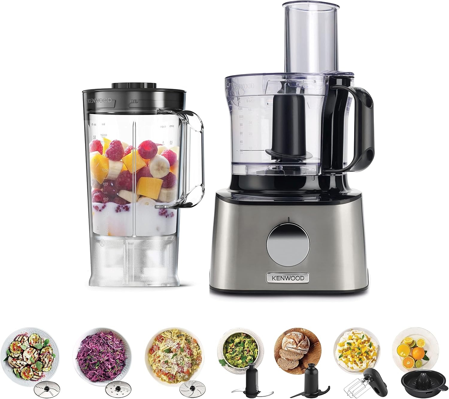Krachtige Keukenmachine 800W Zilver - Multifunctioneel met Citruspers (54% Korting)