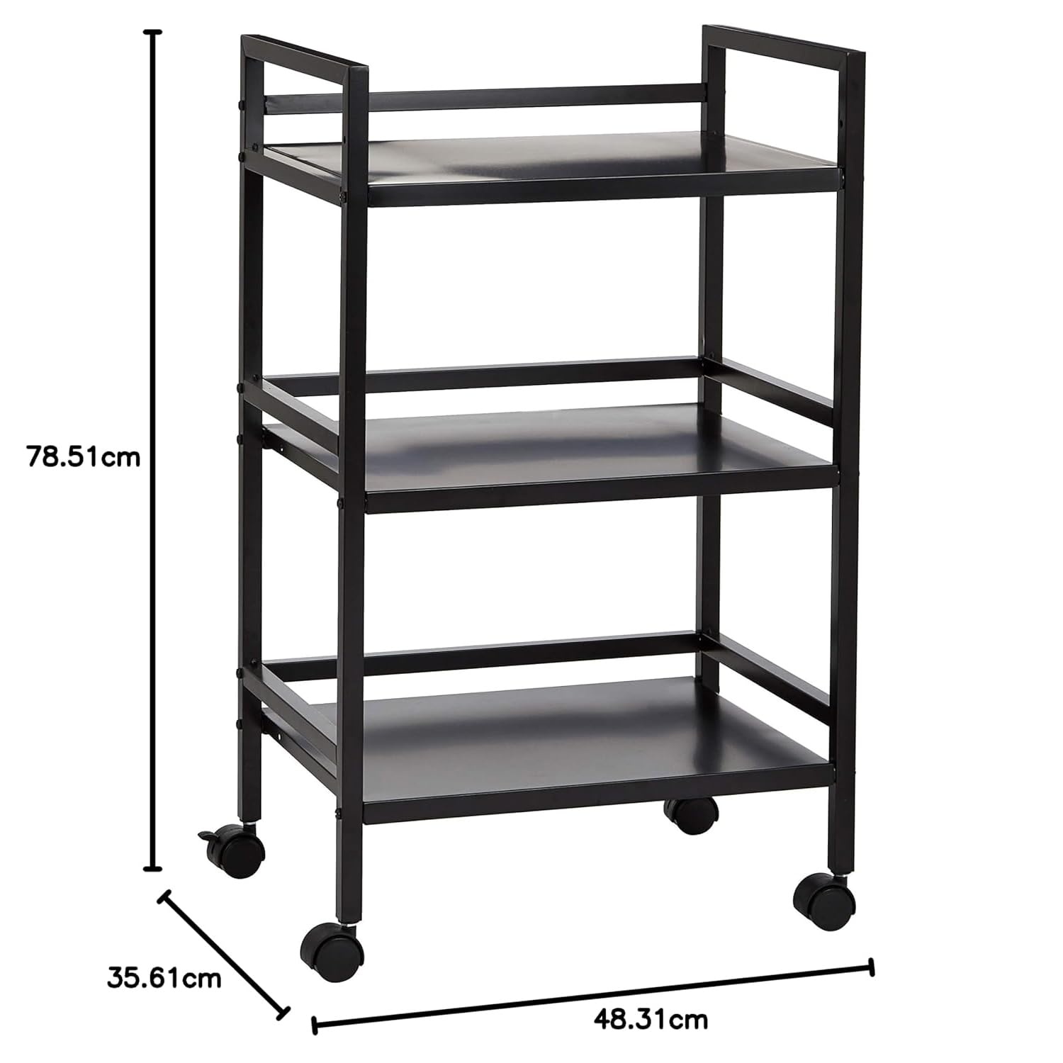 Metalen Rolwagen 3 Etages Zwart - 33% Korting
