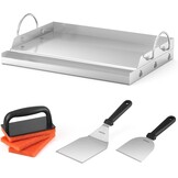 Plancha Grillplaat RVS BBQ Set - 50x32cm incl. Spatel & Schraper (34% Korting)