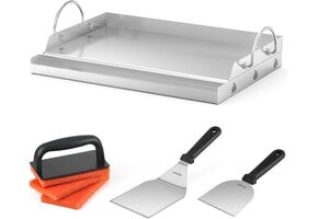 Plancha Grillplaat RVS BBQ Set - 50x32cm incl. Spatel & Schraper (34% Korting)