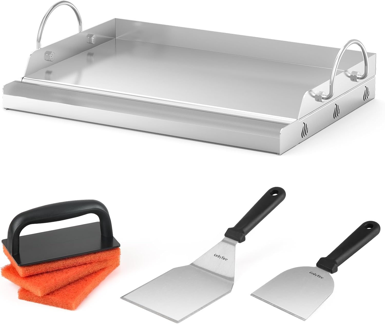 Plancha Grillplaat RVS BBQ Set - 50x32cm incl. Spatel & Schraper (34% Korting)