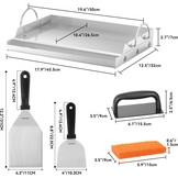 Plancha Grillplaat RVS BBQ Set - 50x32cm incl. Spatel & Schraper (34% Korting)