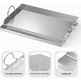 Plancha Grillplaat RVS BBQ Set - 50x32cm incl. Spatel & Schraper (34% Korting)