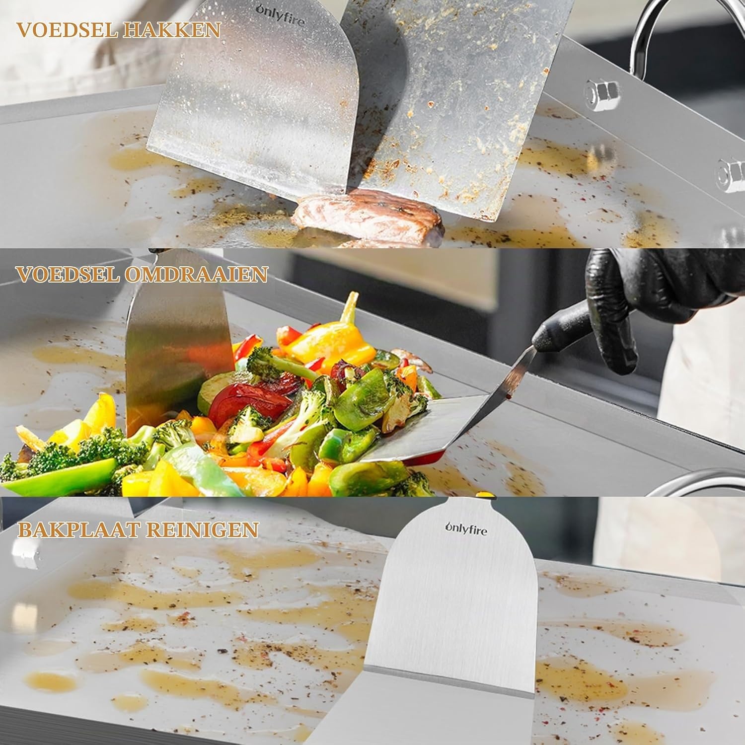 Plancha Grillplaat RVS BBQ Set - 50x32cm incl. Spatel & Schraper (34% Korting)