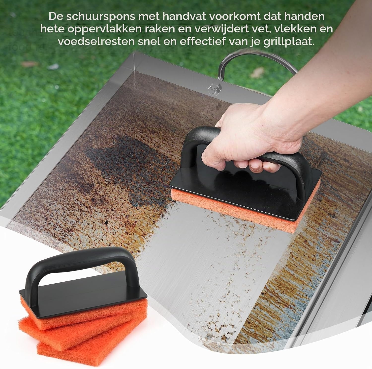 Plancha Grillplaat RVS BBQ Set - 50x32cm incl. Spatel & Schraper (34% Korting)