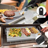 Plancha Grillplaat RVS BBQ Set - 50x32cm incl. Spatel & Schraper (34% Korting)
