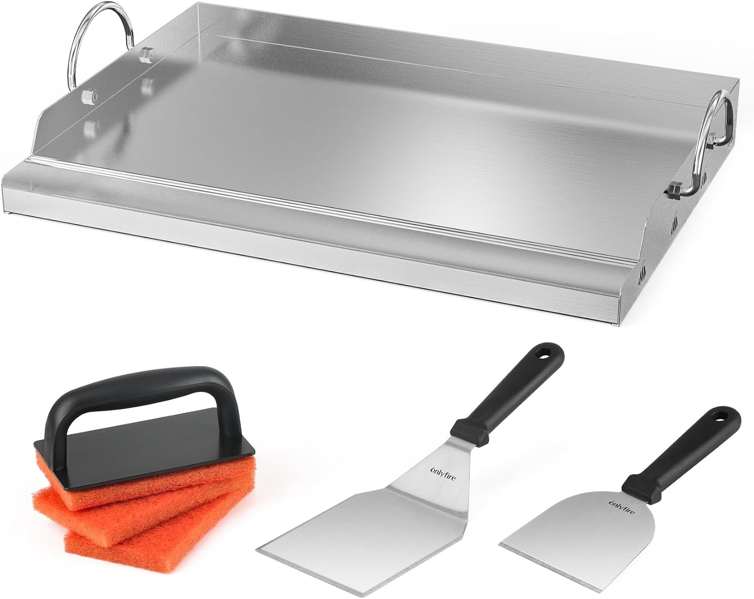 Plancha Grillplaat RVS BBQ Set - 50x32cm incl. Spatel & Schraper (34% Korting)